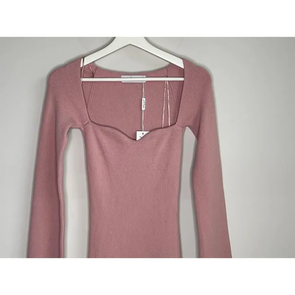 Petal and Pup Aquerelle Sweetheart Bodycon Midi Dress Women's Rose Women's 4 NWT - Picture 4 of 12